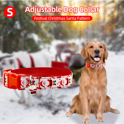 

Adjustable Dog Collar Festival Christmas Santa Pattern Pet Gift Collar for Dogs Cats