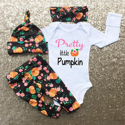 

Halloween 4Pcs Newborn Toddler Infant Baby Boy Girl Clothes T-shirt TopsPants Outfits Set