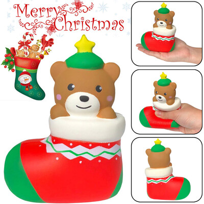 

Gotoamei Squishies Cute Christmas Bear Gift Slow Rising Fruits Scented Stress Relief Toy