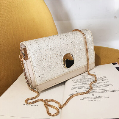 

New bag handbags new 2019 Korean version of the tide fashion sequins wild chain shoulder slung lock small square bag