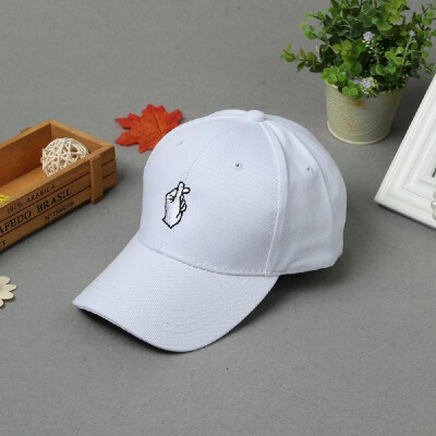 

New Fashion Women Men Cap Solid Color Embroidery Pattern Snap Flat Baseball Hip-Pop Cap WhitePinkBlack