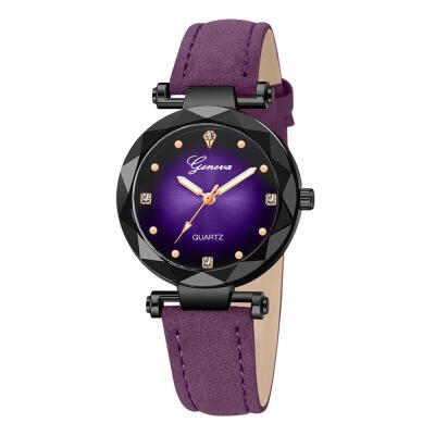 

Hot Selling Women Watch Geneva Brand Irregular Dial Ladies Quartz Wristwatch Exquisite Leather Strap Clock Zegarki Damskie50