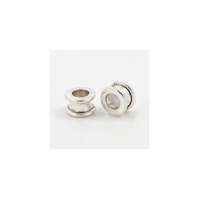 

Large Hole Beads Tibetan Style European Beads Lead Free & Cadmium Free & Nickel Free Flat Round Antique Silver