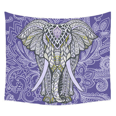 

Mandala Boho Elephant Printed Hanging Tapestry Yoga Mat Blanket Home Decor