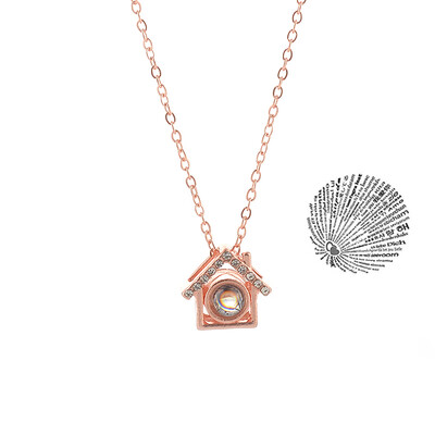 

With Card House 100 Language I love You Necklace For Women Wedding Letter Necklace Jewelry Drop Shipping