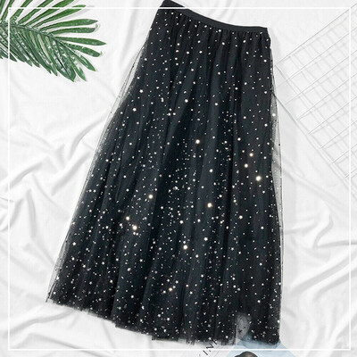 

Women Girls Big Swing Tulle Pleated Long Maxi Tutu Dress High Waist Net Skirt