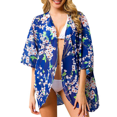 

Toponeto Women Beach Tops Print Swimwear Cardigan Swimsuit Bikini Cover Up