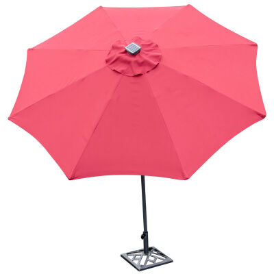 

9 Ft Patio Solar Powered Umbrella with LED Light-Red