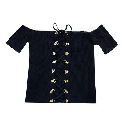 

Ribbon Off The Shoulder Cropped Top