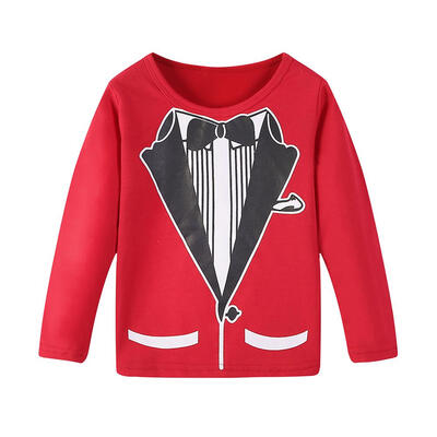 

Boys T-shirt Gentleman Long Sleeve Casual Children Cotton Cartoon Tops