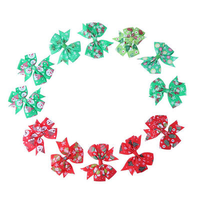 

12pcs Cute Christmas Dog Cats Bows Hairpins Pets Puppy Xmas Party Hair Clip