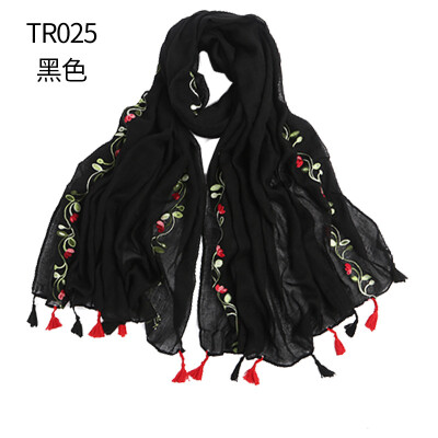 

2017 new embroidery cotton&linen scarves scarf national wind retro national wind hanging scarf shawl wholesale