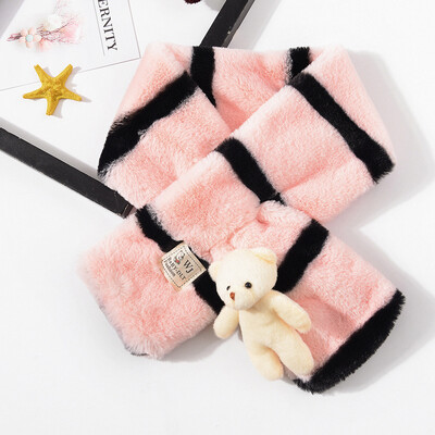 

Korean version of the new childrens scarf boys&girls cartoon bear plush bib baby winter cute warm scarf