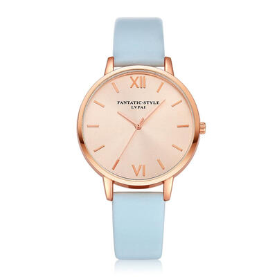 

Fashion Womens Watch Rose Gold Dial Leather Strap Wristwatch Ladies Watches Simple Casual Quartz Clock Relogio Feminino