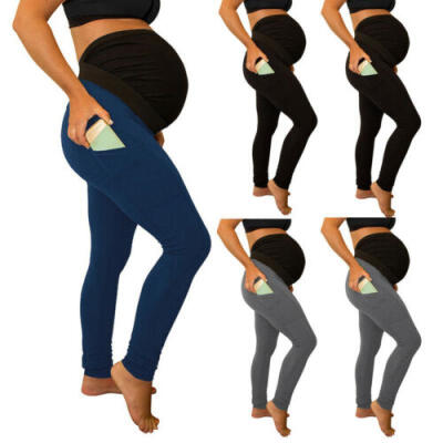 

UK STOCK Maternity Pregnancy Waist Leggings Seamless Yoga Pants Stretch Trousers