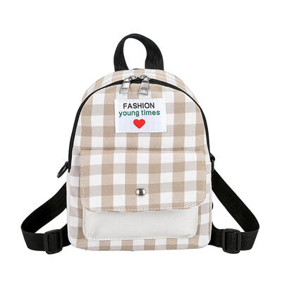 

Fashion Travel Backpacks Women Canvas Knapsack Lattice Small Shoulder Bags
