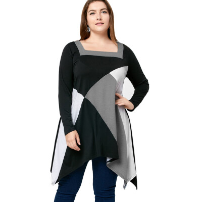 

Plus Size Square Neck Handkerchief Top