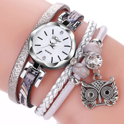 

DUOYA New Fashion Women Girls watches Analog Quartz Owl Pendant Ladies Dress Bracelet Watches Relogio Feminino Casual Bayan 533