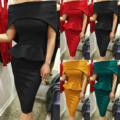 

Womens Bandeau Pleated Evening Cocktail Dress Party Ball Gown Formal Wedding
