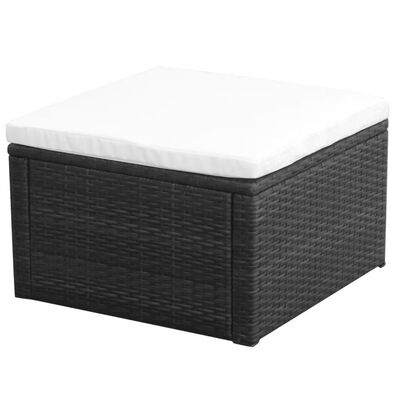 

Footstool Ottoman Poly Rattan 21"x21"x118" Black