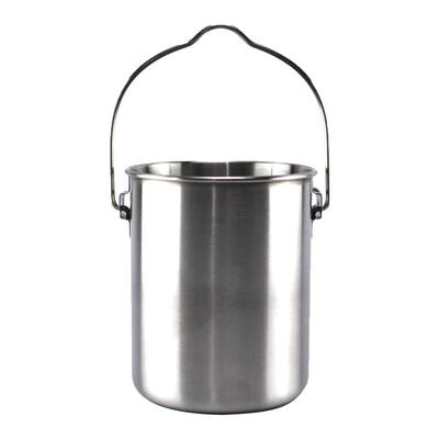

750ml Stainless Steel Outdoor Camping Hang Pot Water Cup Foldable with Lid