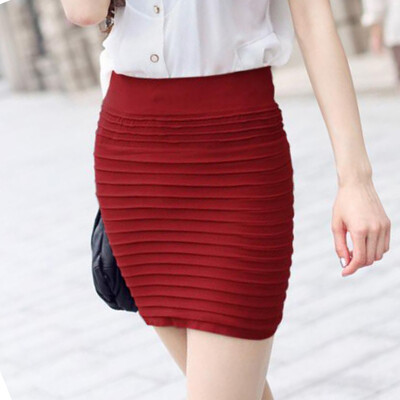 

Womens A-line Skirt Office Business Pleated Elegant Slim Tight Joker Skirt