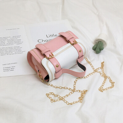 

Fashion casual chain Messenger bag female simple versatile shoulder bag 2019 new Sen temperament contrast color small square bag