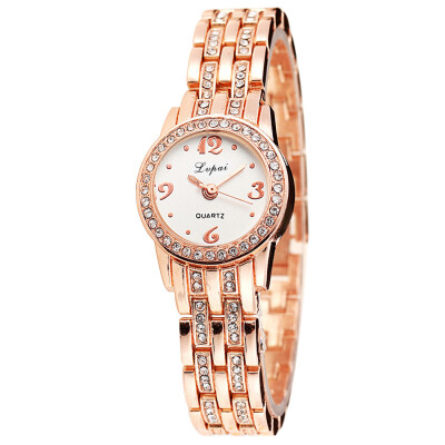 

Fashion Watches Women Digital Rhinestone Dial Ladies Quartz Wristwatch Rose Gold Alloy Strap Casual Clock Montre Femme