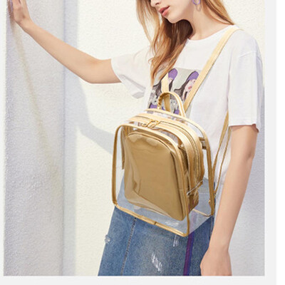 

Tailored Womens Clear Plastic See Through Security Transparent Backpack Bag Travel Bag