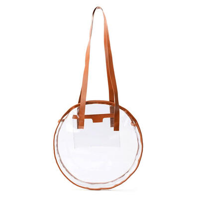 

Summer Beach Round Clear Transparent Women Handbag Tote Large Shopping Bag