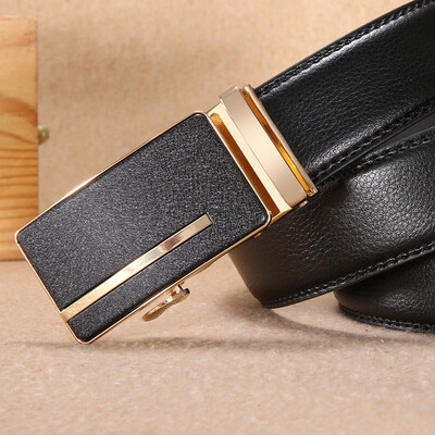 

Mens belts Leather alloy business casual belt Youth leather automatic buckle belt custom