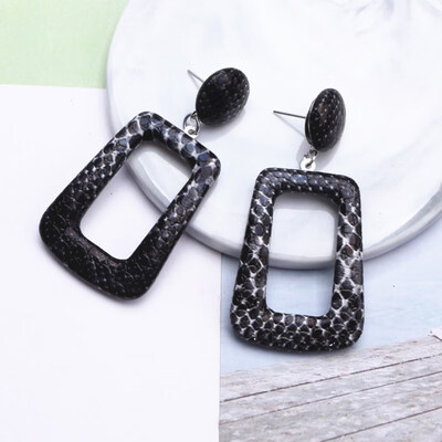 

EK625 2019 New Big Round Drop Earrings for Women Punk Vintage Oversize Big Statement Earrings Snake Skin Party Jewelry Oorbellen