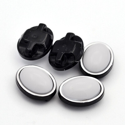 

Sew on Taiwan Acrylic Garment Accessories Oval White 17x13x8mm Hole 1mm