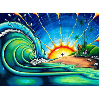 

5D DIY Full Drill Diamond Painting Cartoon Sea Wave Cross Stitch Embroidery