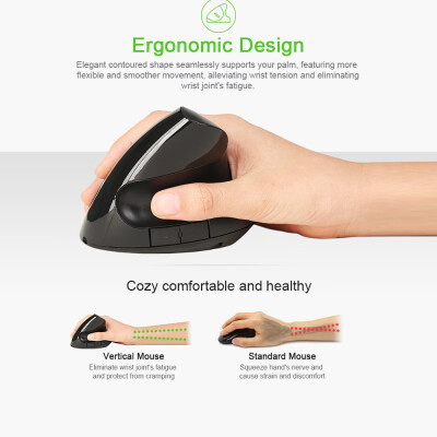 

Optical Vertical Mouse Ergonomic Wired Mouse USB Mice 5 Button for PC LaptopGrey