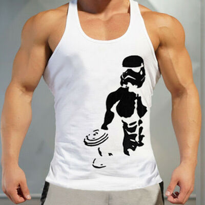 Mens Summer Fitness Tank Tops T-Shirt Sport Gym Bodybuilding Muscle Tees Vest