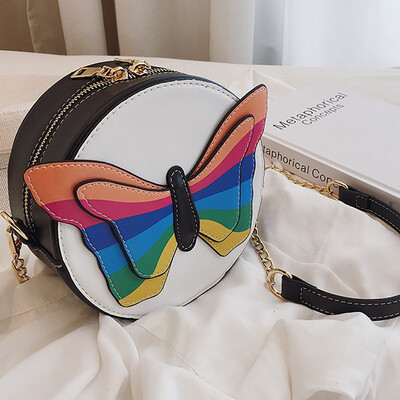

Tailored Women New Fashion Butterfly Hit Color Chain Bag Messenger Shoulder Bag