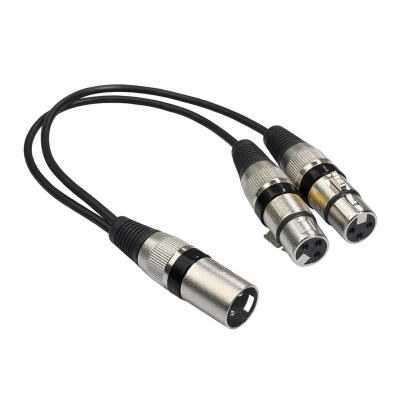 

3Pin XLR 1 Male to 2 Female Audio Extension Cable Microphone Splitter Wire