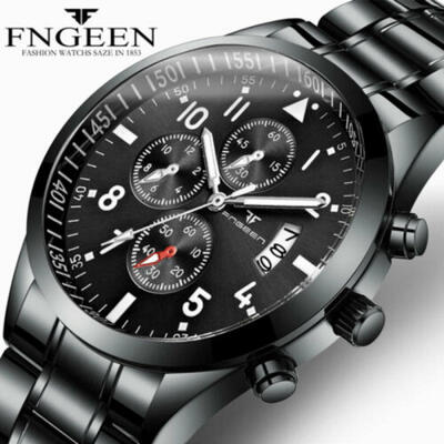 

Stainless Steel Luxury Men Fashion Military Army Analog Sport Quartz Wrist Watch
