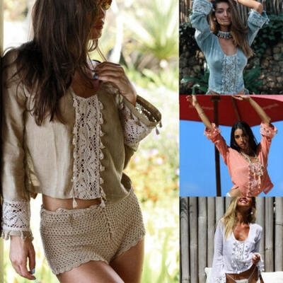 

Women Cover Up Summer Lace Crochet Bikini Swimwear Beach Dress Bathing Kaftan