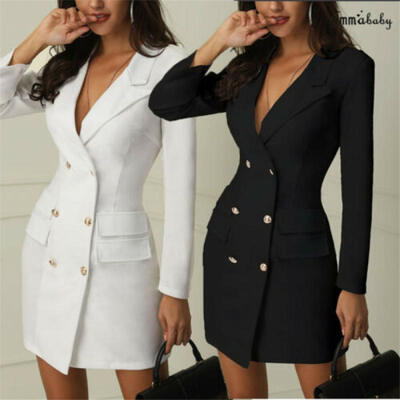 

Women Winter Warm Slim Coat Double Breasted Wool Trench Coat Jacket Outerwear