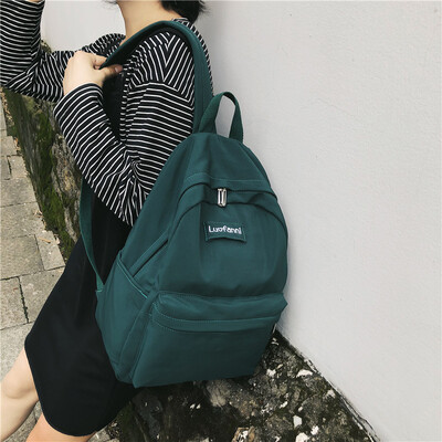 

Schoolbag female Korean version high school student ins style bf campus canvas ancient feeling girl backpack Japanese shoulder bag