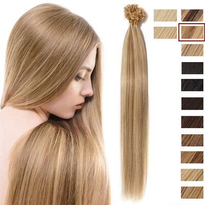 

16"18"20"22" 24"Invisible NailU Tip Glue Real Remy Human Hair Extensions Real Soft Hair Extensions 100strands50g