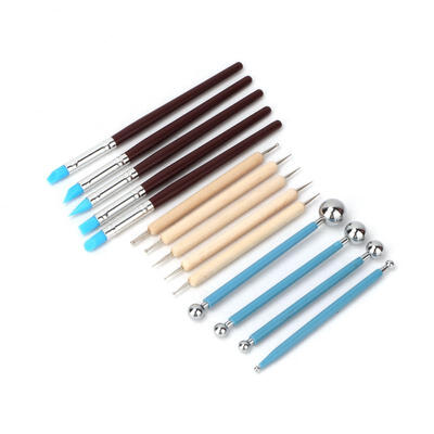 

Greensen 14Pcs DIY Wood Handle Plastic Craving Pottery Clay Art Sculpture Handicraft Tool