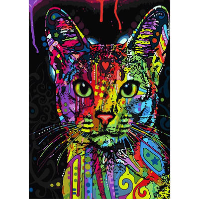 

5D DIY Full Drill Diamond Painting Colorful Cat Cross Stitch Embroidery Kit
