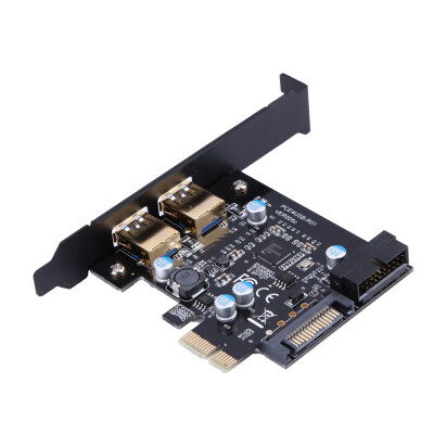 

PCI-E to USB 30 2 Port PCI Express Expansion Card 19-Pin Power Connector