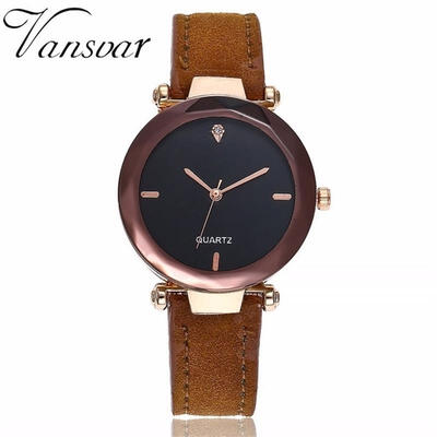 

Vansvar Brand Women Watch Luxury Brand Casual Simple Quartz Clock For Women Leather Strap Wrist Watches