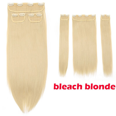 

20" Clip In Hair Extension 3 Pcs 8 Clips 34 Full Head Real Thick Hairpiece Clip In Curly Straight Synthetic Heat Resistant Hair