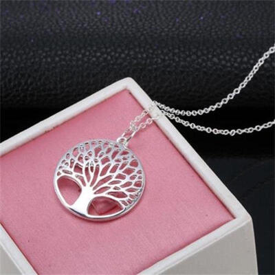 

Real 925 Silver Wishing Tree Pendant The Tree of Life Necklace Earings Set Gifts