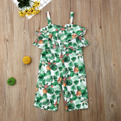 

UK Kid Baby Girl Clothes Sleeveless Ruffle Romper Jumpsuit Overall Outfit Summer